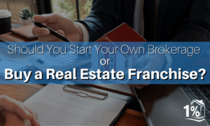 A franchisor and franchisee signing a franchise agreement.
