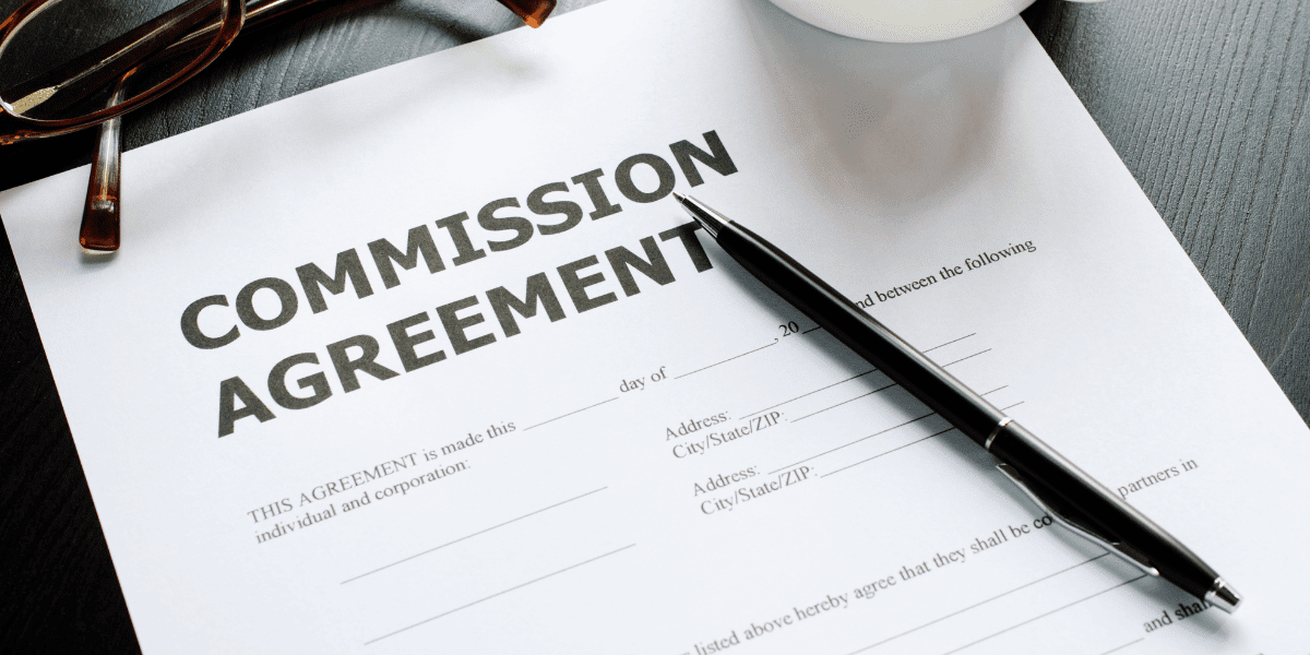 A commission agreement ready to be signed