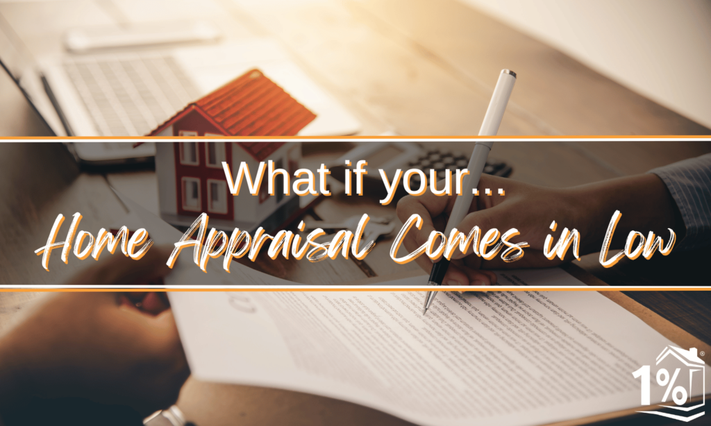 An appraiser and home seller reviewing an appraisal report