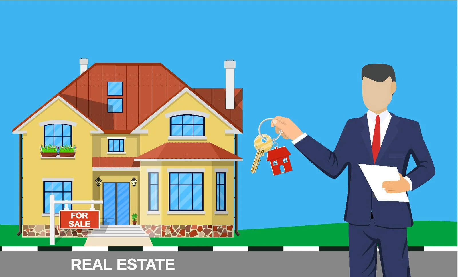 Real estate agent house building property home realtor and rent sale housing buy apartment